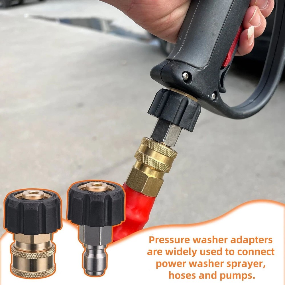 Pressure Washer Hose Adapter convert 3/8" threads to quick release fittings