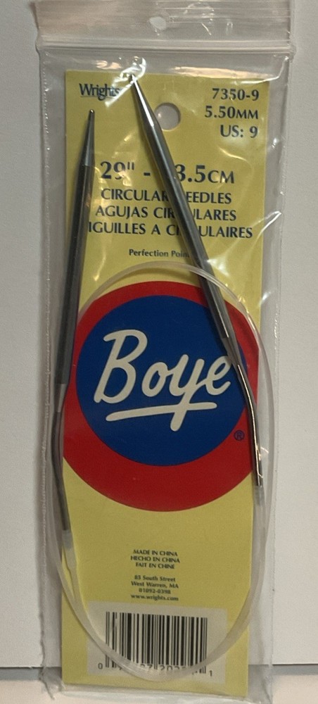 Boye 29” Circular Needle (silver) US 9 New