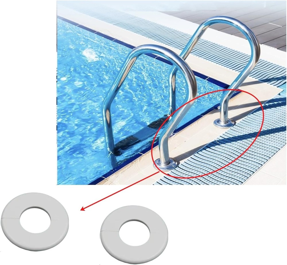 Elegant 2 PCS Pool & Spa Handrail Covers - Durable White ABS Decorative Plates