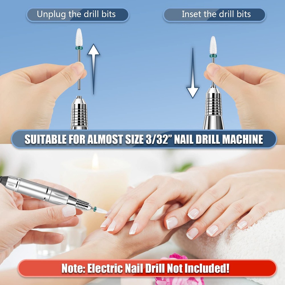 13pc Nail Drill Bits Set Drill Bits For Nails 3pcs Tungsten Carbide Drill Bits+