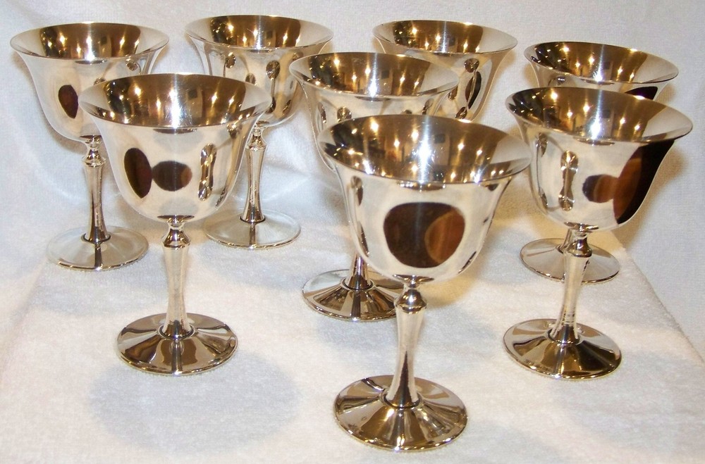 DE UMBERTI ITALY SILVER WINE GOBLETS - 8