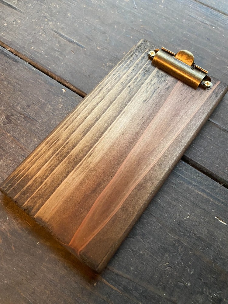 Small Rustic Wood Clipboard - Restaurant Menu Board - Check Presenter