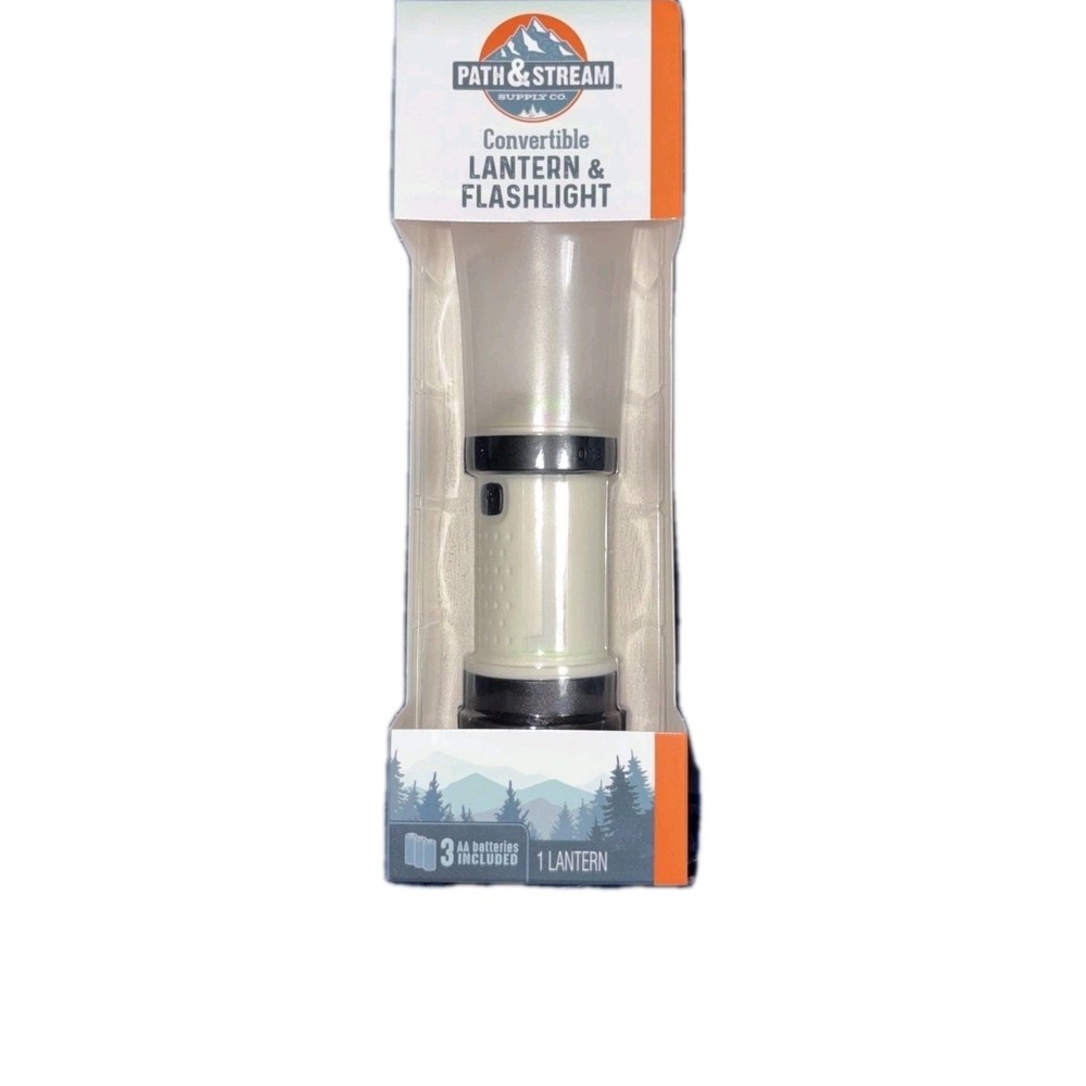 New Camping Lantern Path & Stream Convertible Flashlight Includes 3 AA Batteries