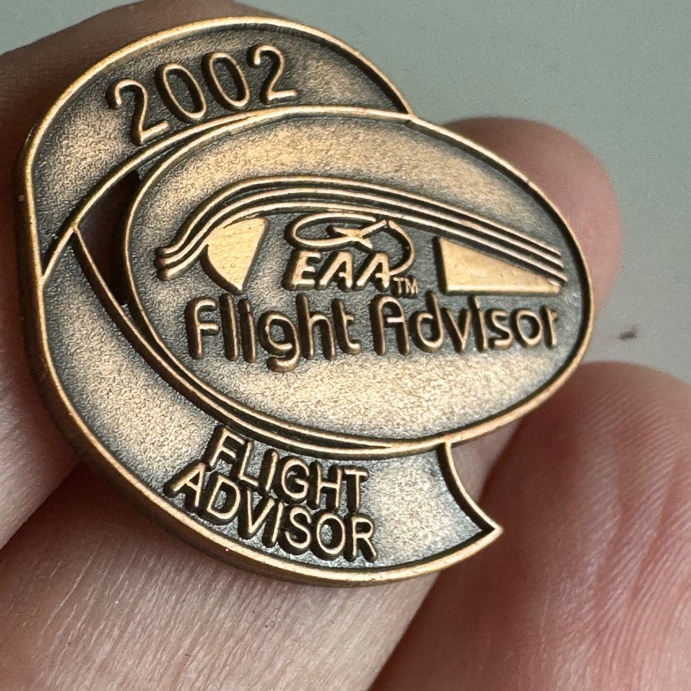 Vtg 2002 EAA Flight Advisor Bronze Lapel Pin Experimental Aircraft Association