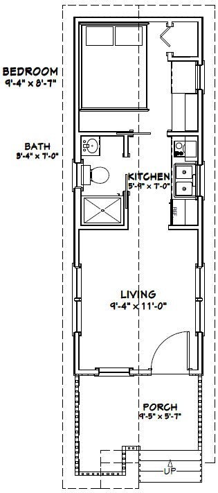 10x28 Tiny House -- 280 sq ft -- PDF Floor Plan -- Model 1