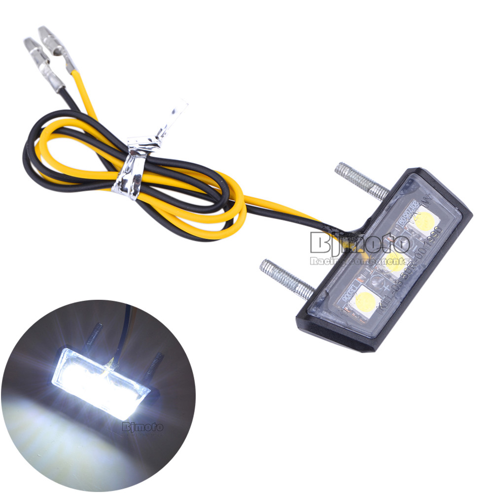 Motorcycle License Plate LED Light Number Plate Light Rear Tail Light Universal