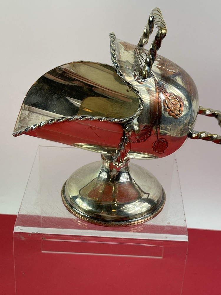 Vintage Silver-Plated Sugar Scuttle Bowl 6" Tall
