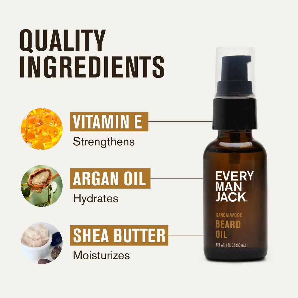 Beard Grooming Kit for Men - Includes Sandalwood Beard Oil & Beard Balm, Bear...