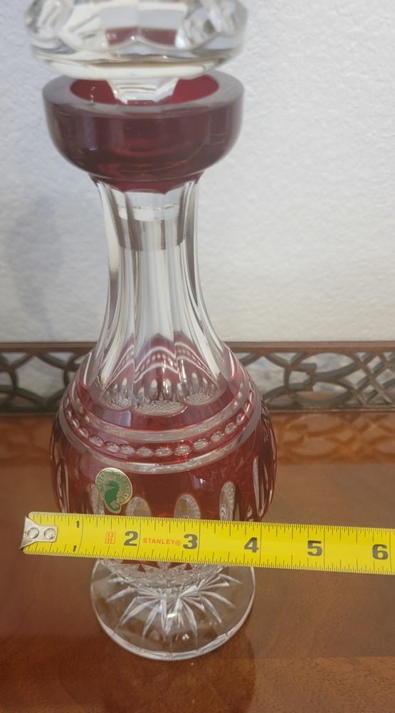 Waterford Crystal Clarendon Ruby Red Decanter & Stopper