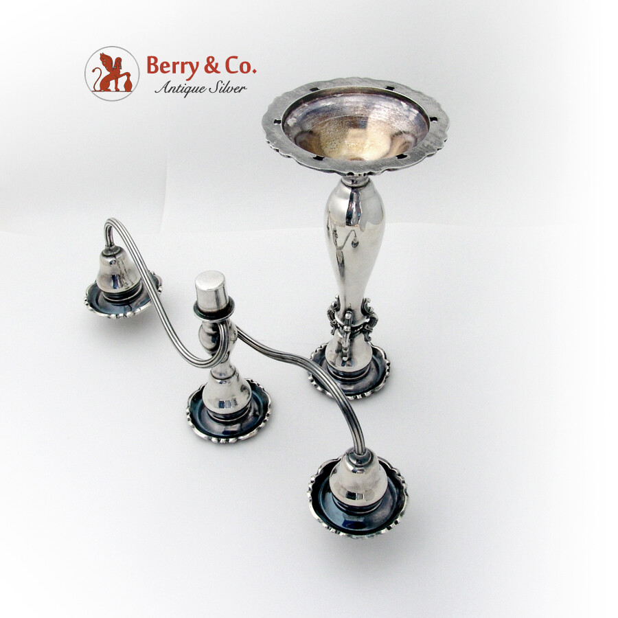 Baroque Three Branch Candelabrum Wallace Silverplate