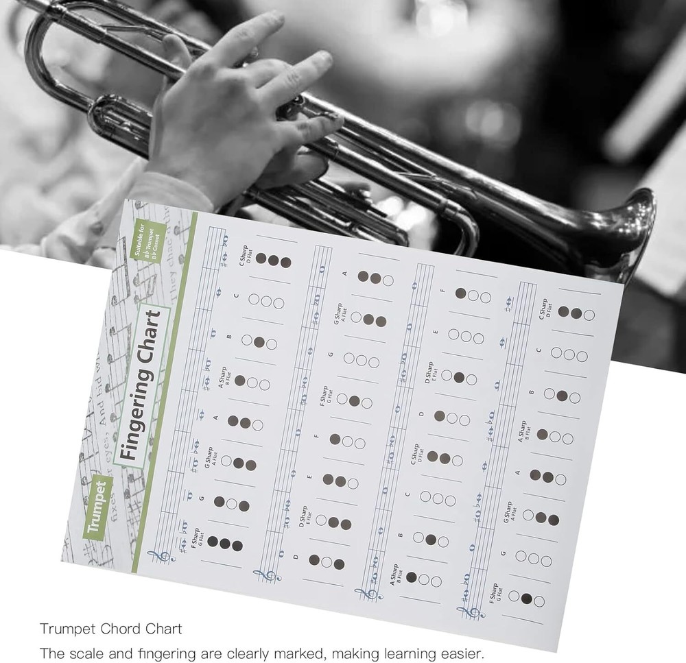 Trumpet Chord Chart Chords Reference Poster (Large Size)
