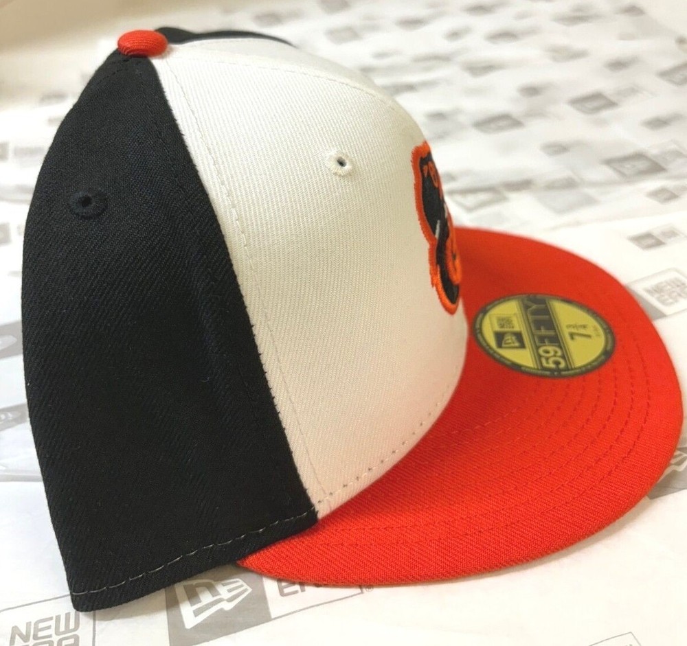 Baltimore Orioles MLB NE Basic Fitted Hat~White/Black/Orange