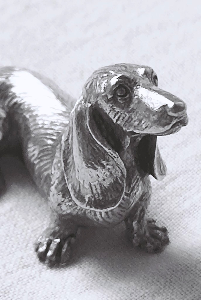 925 SILVER Miniature Cocker Spaniel Figurine