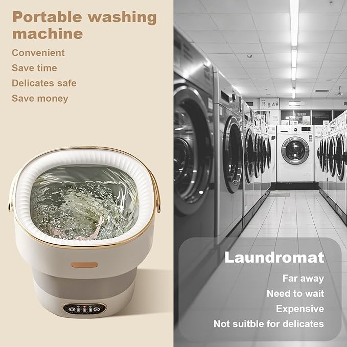 Portable Mini Washing Machine Fully Automatic Compact Laundry Washer for Socks