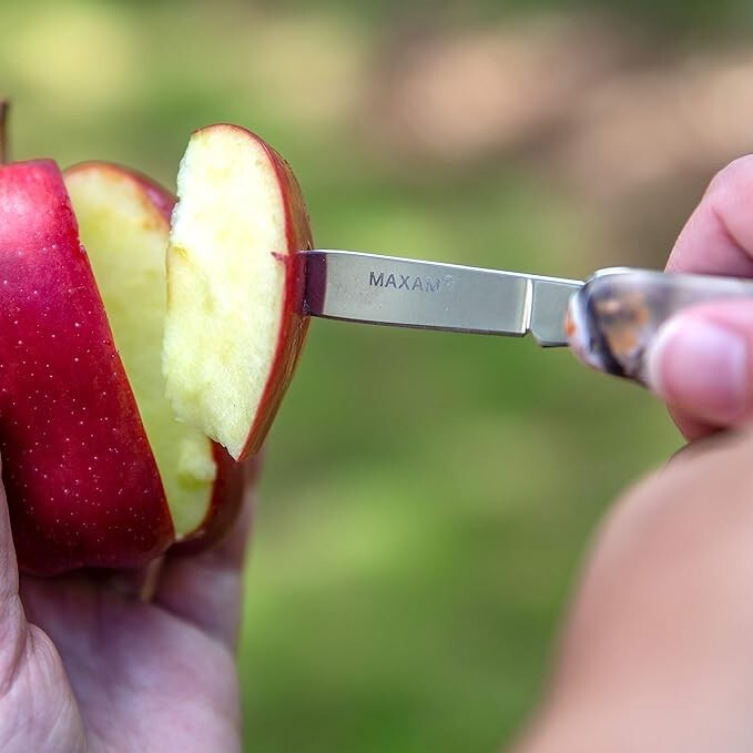 MAXAM, 16-Function Knife with Leymar Handle, Stainless Steel Multi Tool - Camo