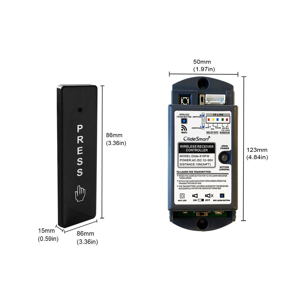 WIFI SMART WIRELESS AUTOMATIC DOOR SYSTEM WITH PUSH SWITCHES