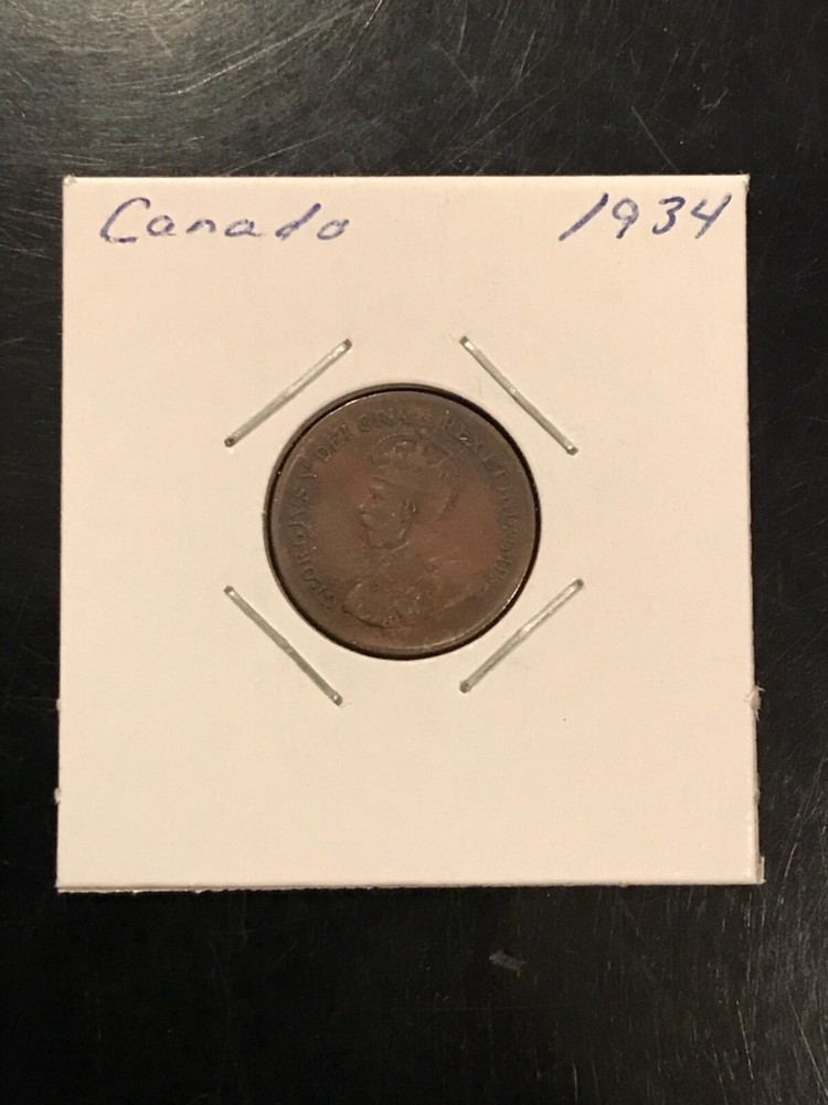 Canada 1c KIng George V 1934 Small Cent