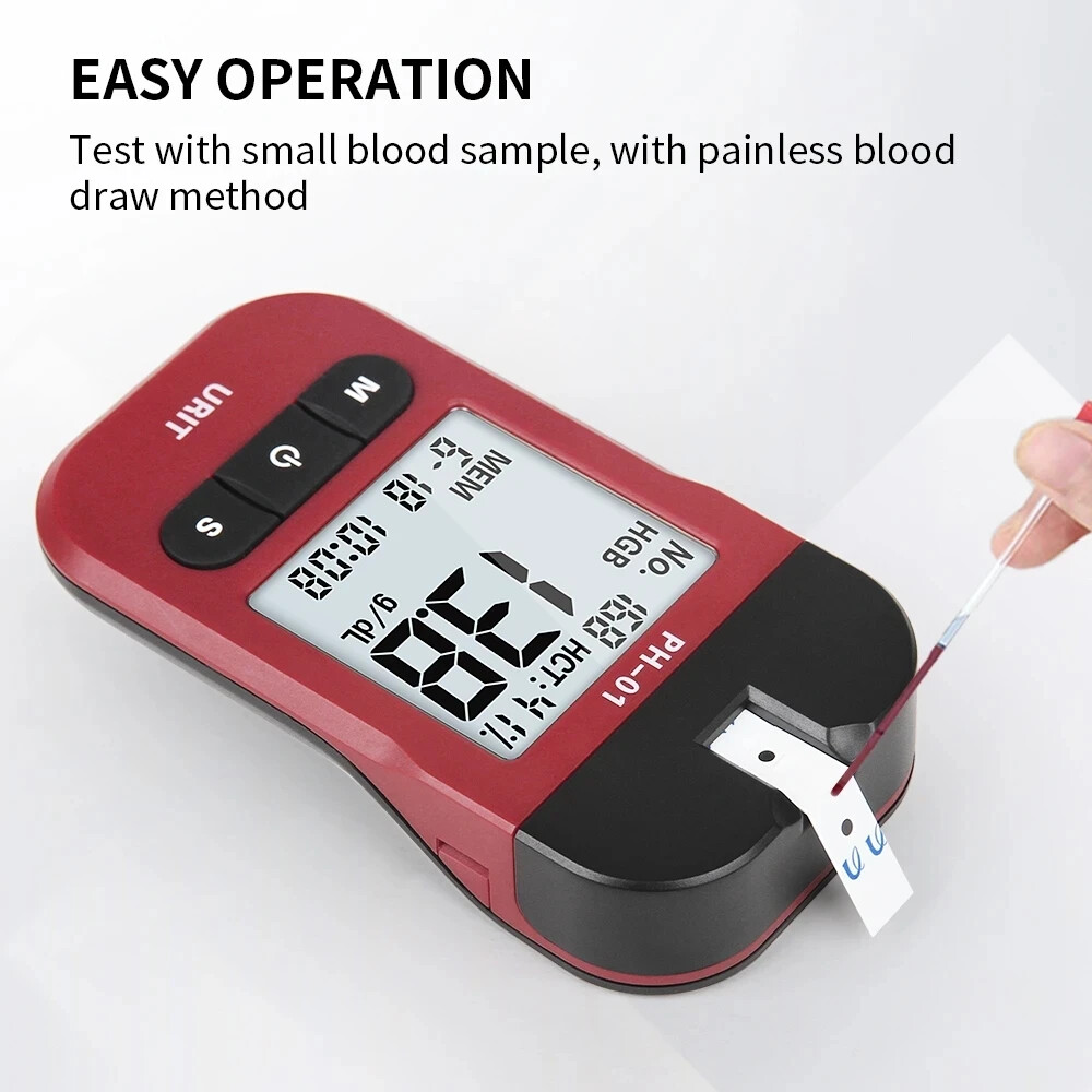 Hemoglobin Analysis Meter Tester 50 Test Strip Hb Analyzer Fast Test mek