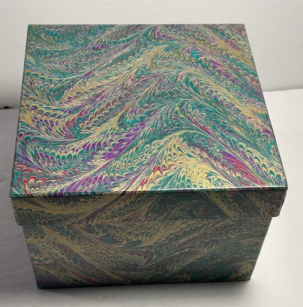 Set of 7 Dept 56 Decorative Nesting Boxes - Peacock Pattern A16