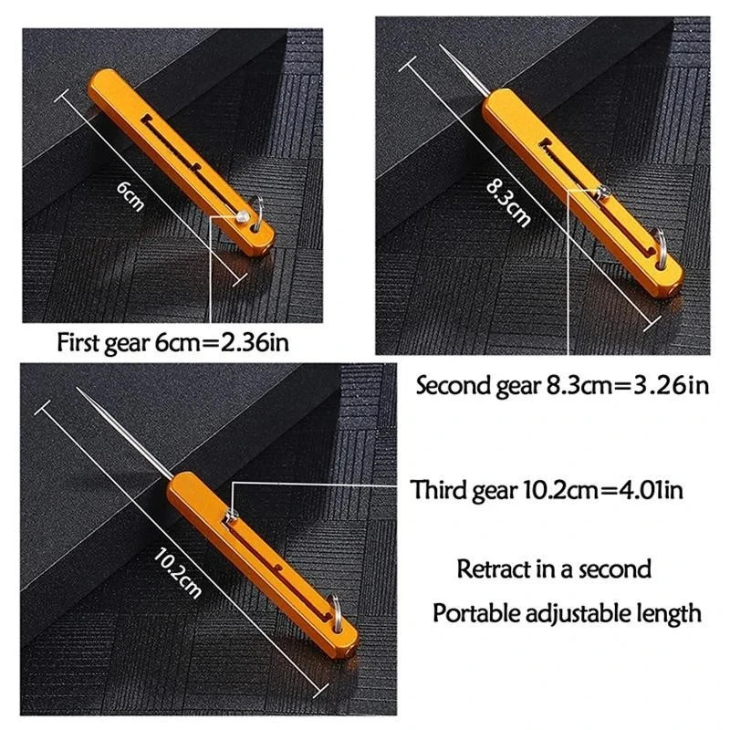 1 pcs Titanium Edc Retractable Toothpick with Spring Push Design **