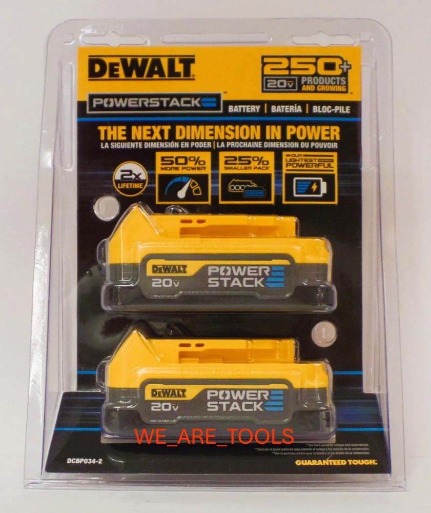 DEWALT TWIN Pack DCBP034-2 1.7 Ah Power Stack Lithium Ion Compact Battery