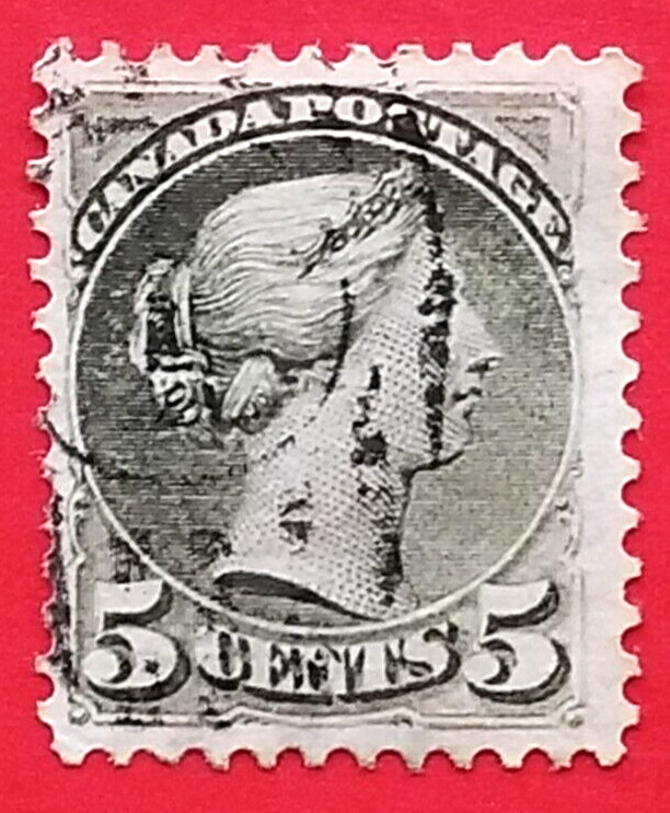 Canada Stamp #38 "Small Queen Issue - slate green" Used