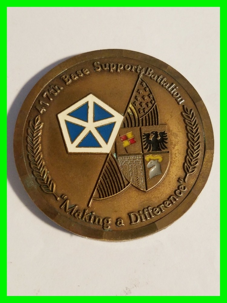 Authentic U.S. Army 417th Base Support Battalion Challenge Coin ~ Numbered Coin