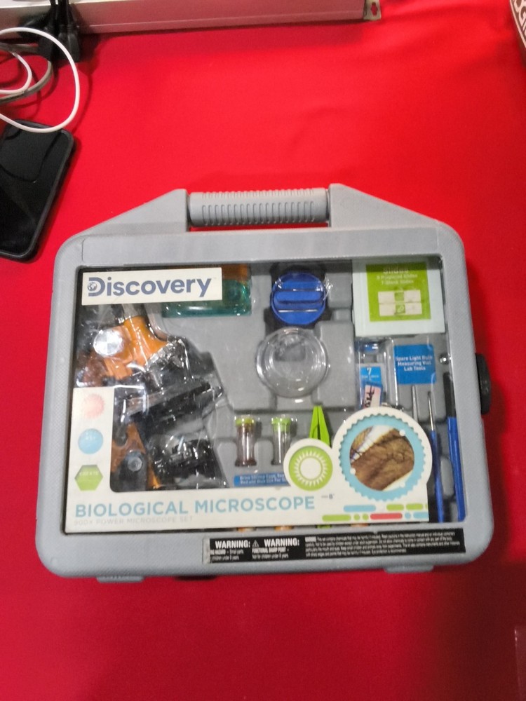Discovery Kids 900x Biological Microscope On-The-Go Microscope Set