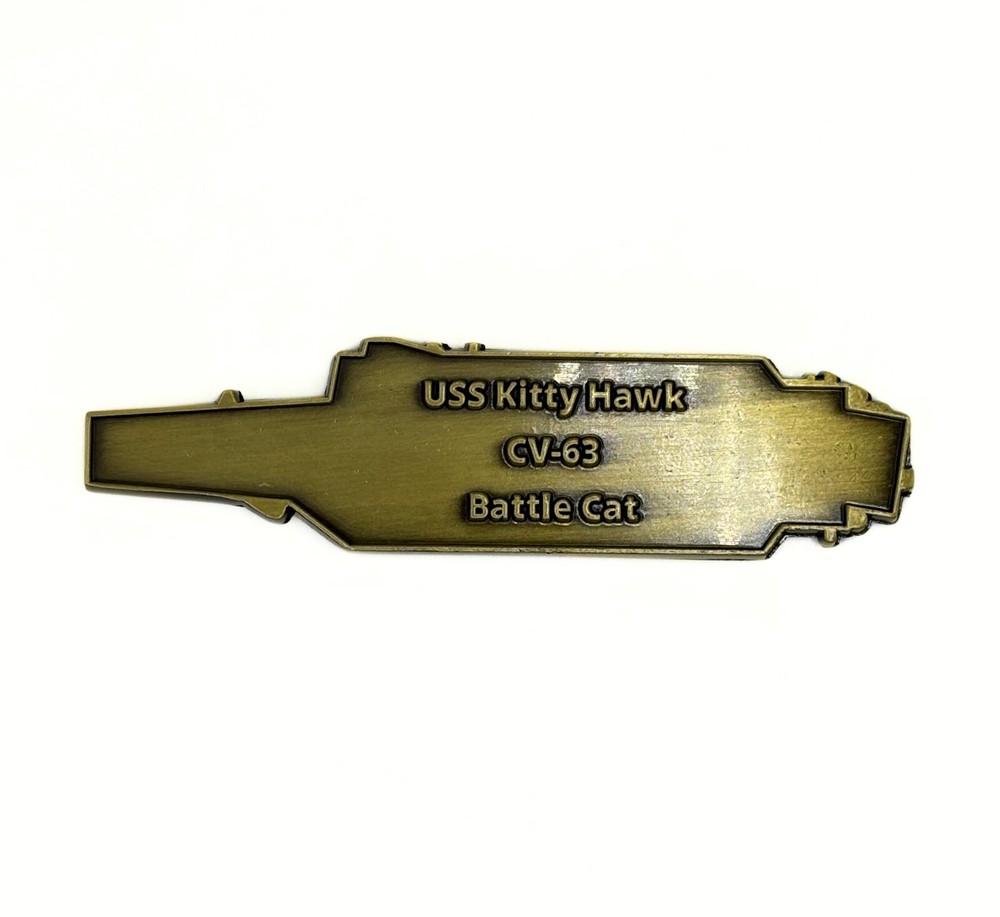 USS Kitty Hawk (CV-63) US Navy Challenge Coin - Carrier Shape