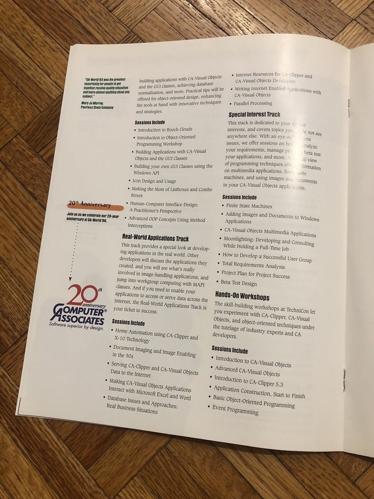 1996 TechniCon Tech Conference At CA-World New Orleans Info Packet