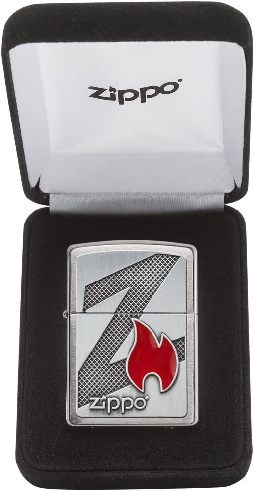 Zippo Z Flame Emblem Brushed Chrome 29104