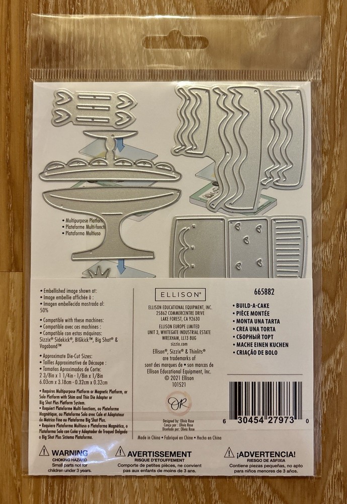 Sizzix Thinlits BUILD-A-CAKE Olivia Rose #665882 10 pc Die Cut