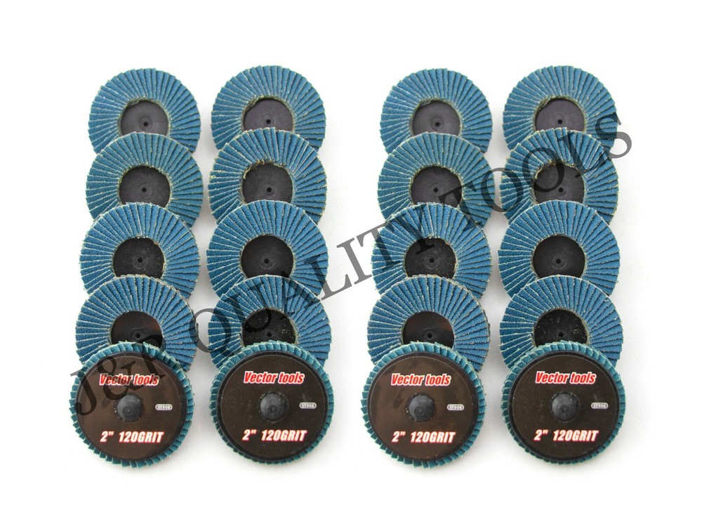 20 New VCT 2" Roll & Lock 120 Grit Flap Discs Grinding Sanding Wheels
