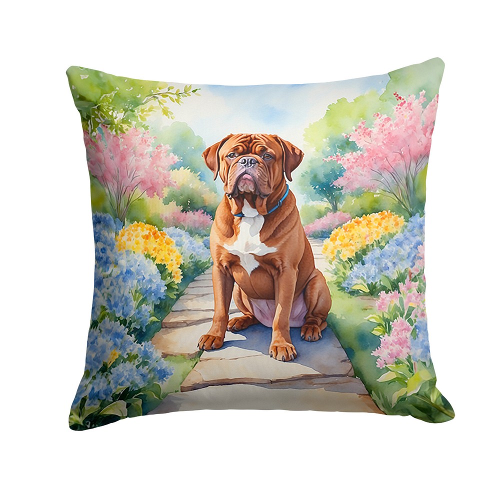 Dogue De Bordeaux Spring Garden Path Throw Pillow