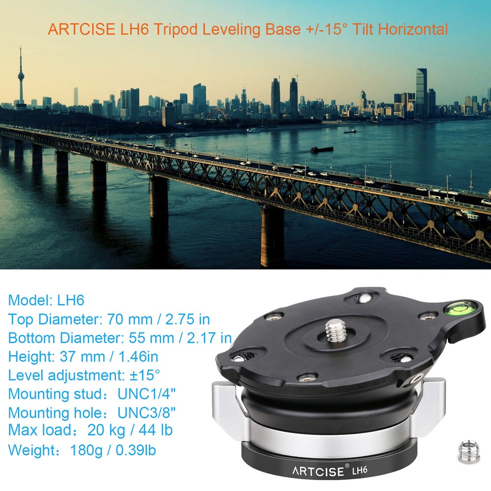 ARTCISE 70mm Panoramic Leveling Base Tripod Head W/ Butterfly Handle 44 lbs