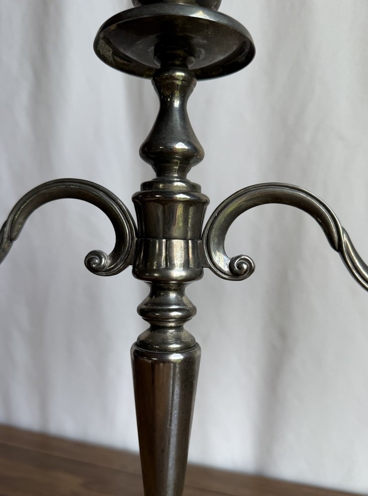 Vintage Three Arm Silver Plated Candlestick Candelabra