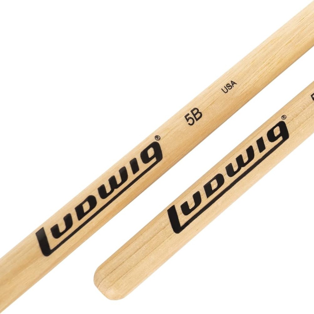 Ludwig 5B Hickory Wood Tip Drumsticks