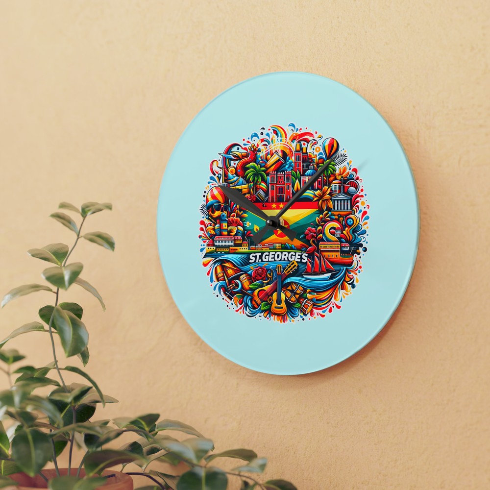 Saint George's Grenada Wall Clock (Acrylic)