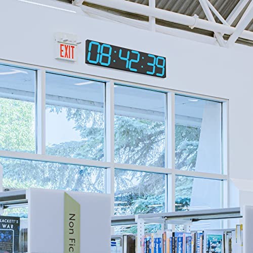 Digital Wall Clock, Oversize Led Digital Clock Large Display with Auto Ice Blue