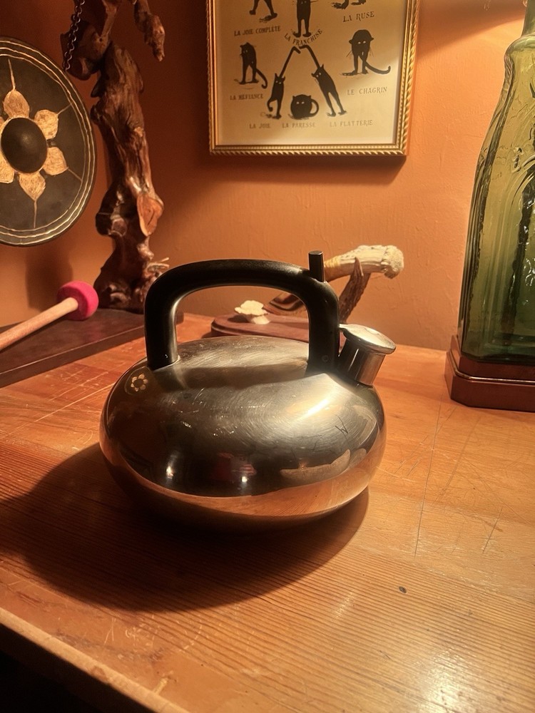 Stainless Steel 2 1/2 Quart Sam Lebowitz Copco Whistling Tea Kettle.