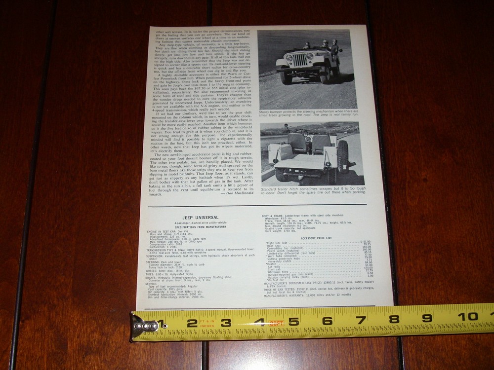 1966 JEEP UNIVERSAL 4WD - ORIGINAL VINTAGE ARTICLE