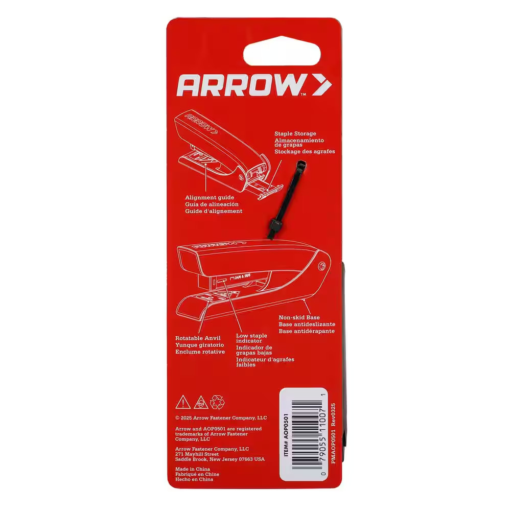 Arrow Full-Size Desktop Stapler, 25-Sheet, W/420 Staples & Alignment Guide-Offic