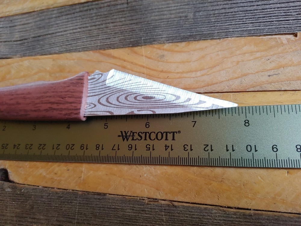 Fixed Blade 3.25" Steel Knife Plastic Handle Leather Sheath Kitchen Camp Skinner