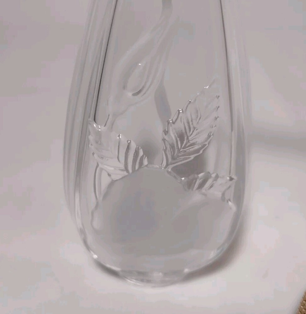 French Crystal Perfume Atomizer Etched Bottle Rose 6" Cristal D’Arques