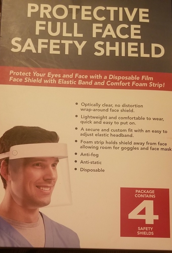 4 PCS Protective Full Face safety Shield.