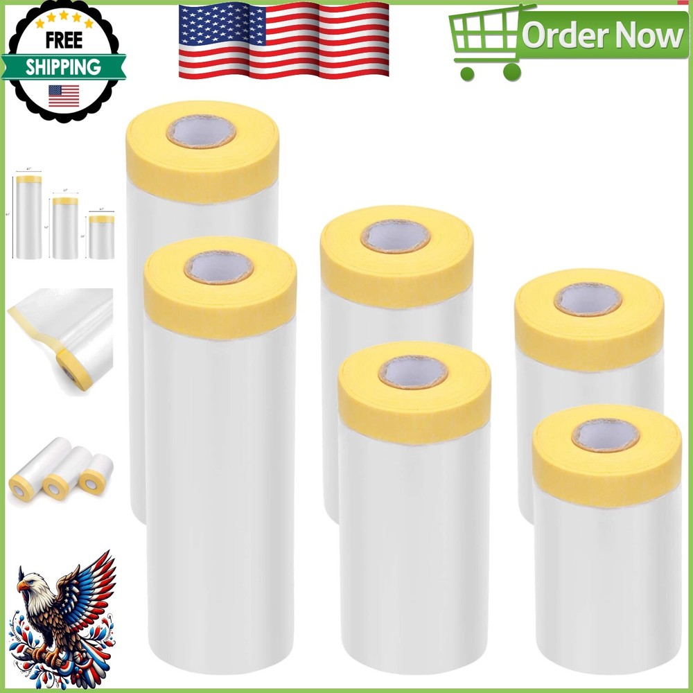 Water-Resistant, Lightweight Masking Tape & Drape - Assorted Sizes Included