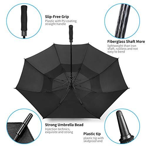 MRTLLOA 54/62/68/72 Inch Automatic Open Golf Umbrella Extra Large Oversize Doub