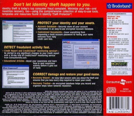 Identity Theft Protector (PC-CD-ROM, 2004) for Windows - NEW CD in SLEEVE