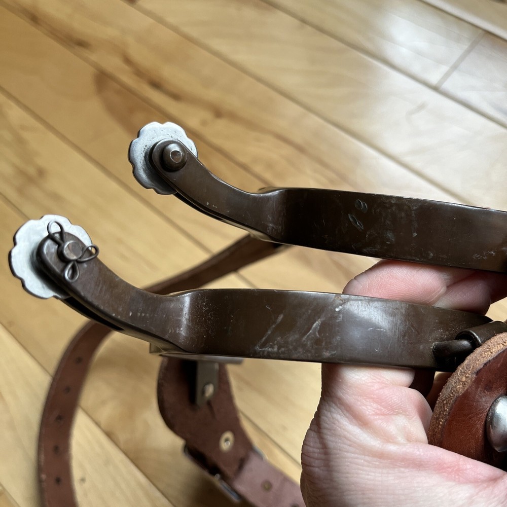 Western Spurs With Leather Straps EUC