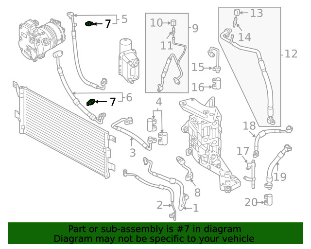 Genuine Audi Pressure Sensor 4M0-959-603-E